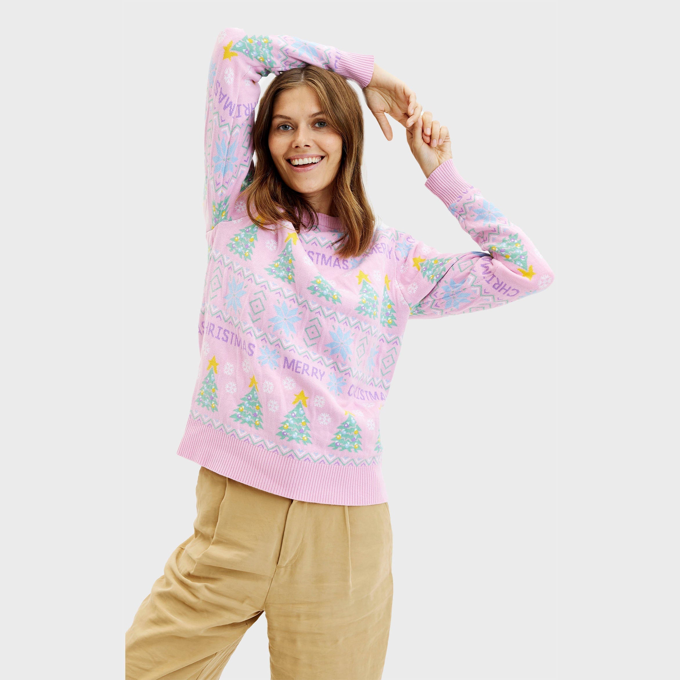 Den rosa Julegenser - Dame.